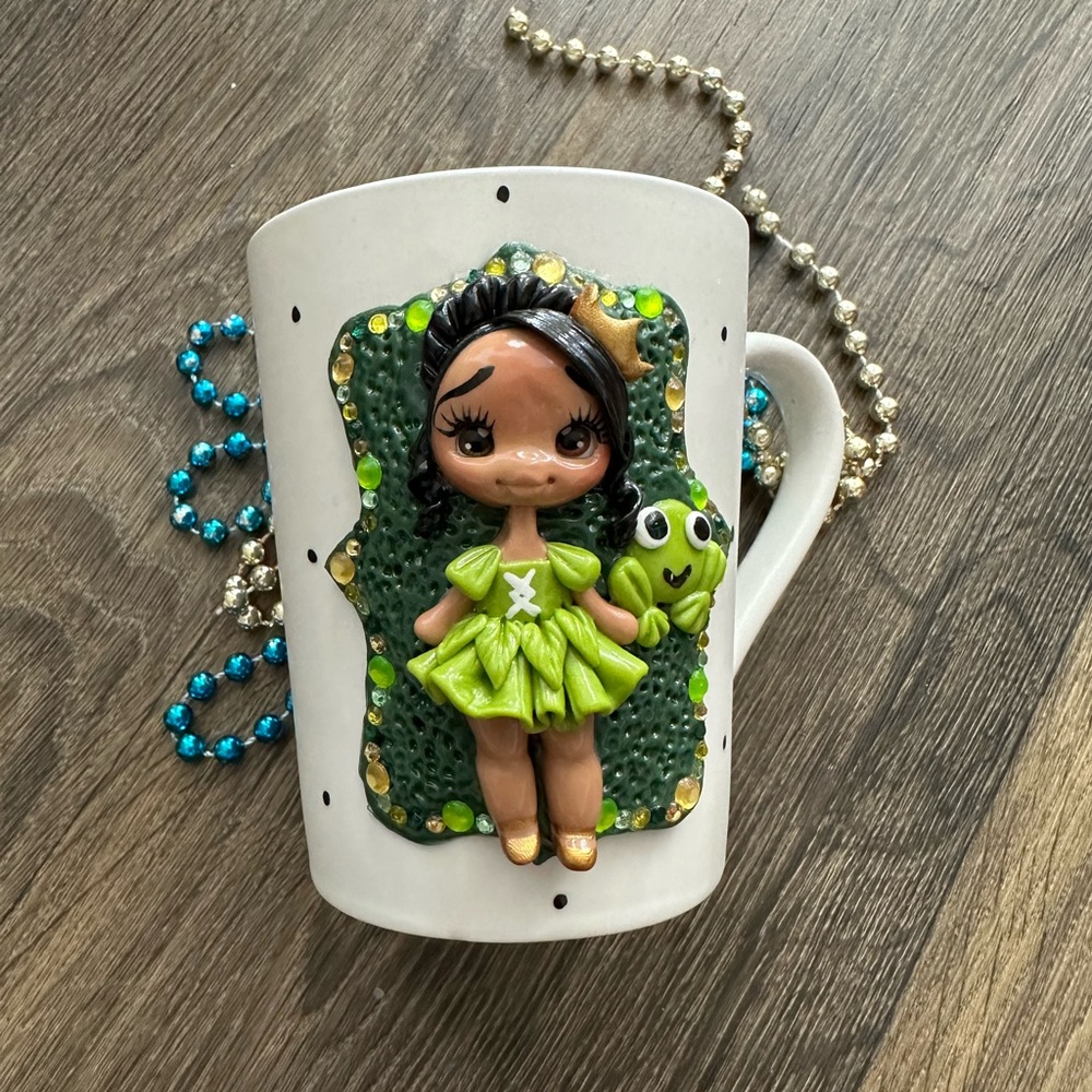 Princess Tiana mug handmade/ Princess and frog mug porcelain